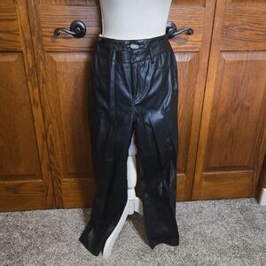 Womens Black Leather Pants